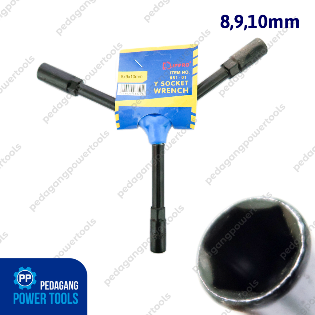 LIPPRO KUNCI Y SOK 8 X 9 X 10 MM PENDEK SOCK SHOCK SOCKET 881-01