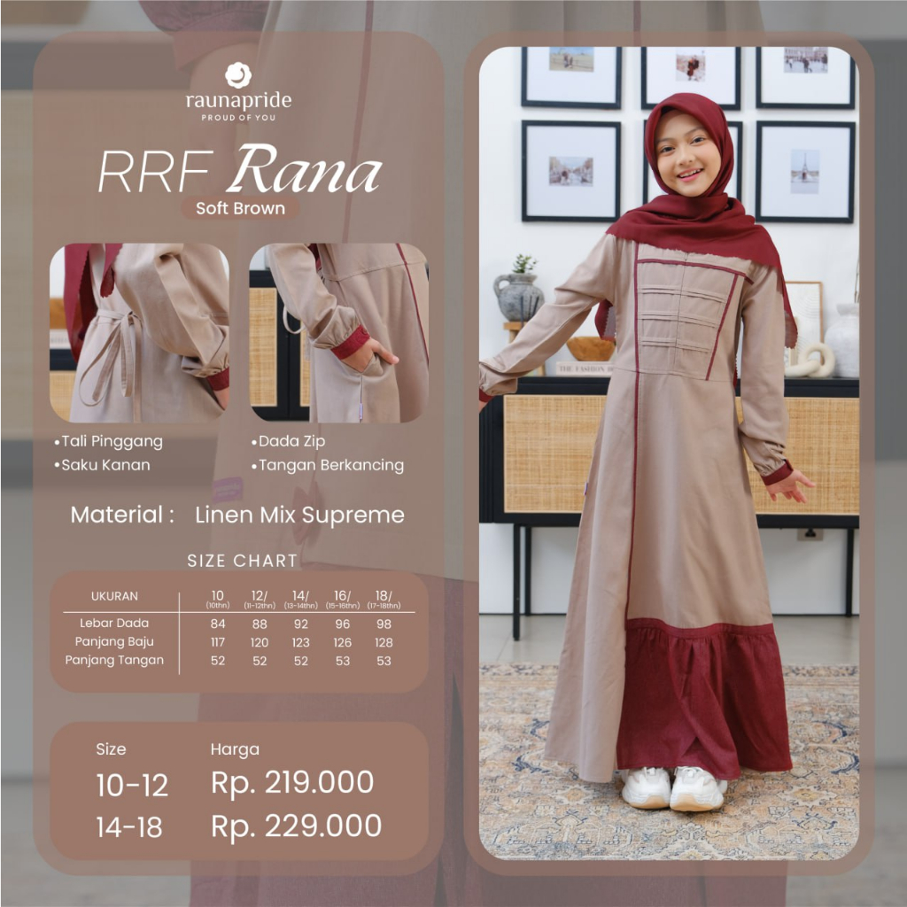 Baju Gamis Remaja Tanggung / Rauna series Rana / Fashion Muslim