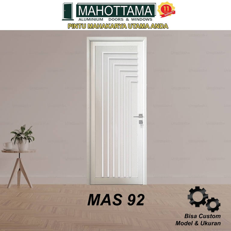 Pintu Aluminium Rumah Utama Kamar Tidur / Mandi 80 X 200 Bisa Custom Ukuran Almunium Doors Mas92 -