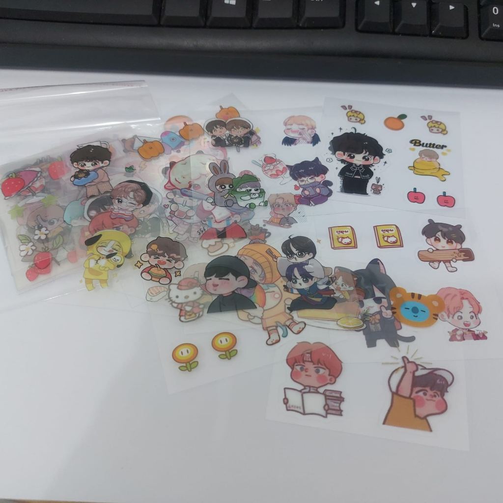 

BTS CHIBI STICKER SET LEMBARAN ISI 20LEMBAR COCOK UTK FREEBIES DIARY JOURNALING RANDOM