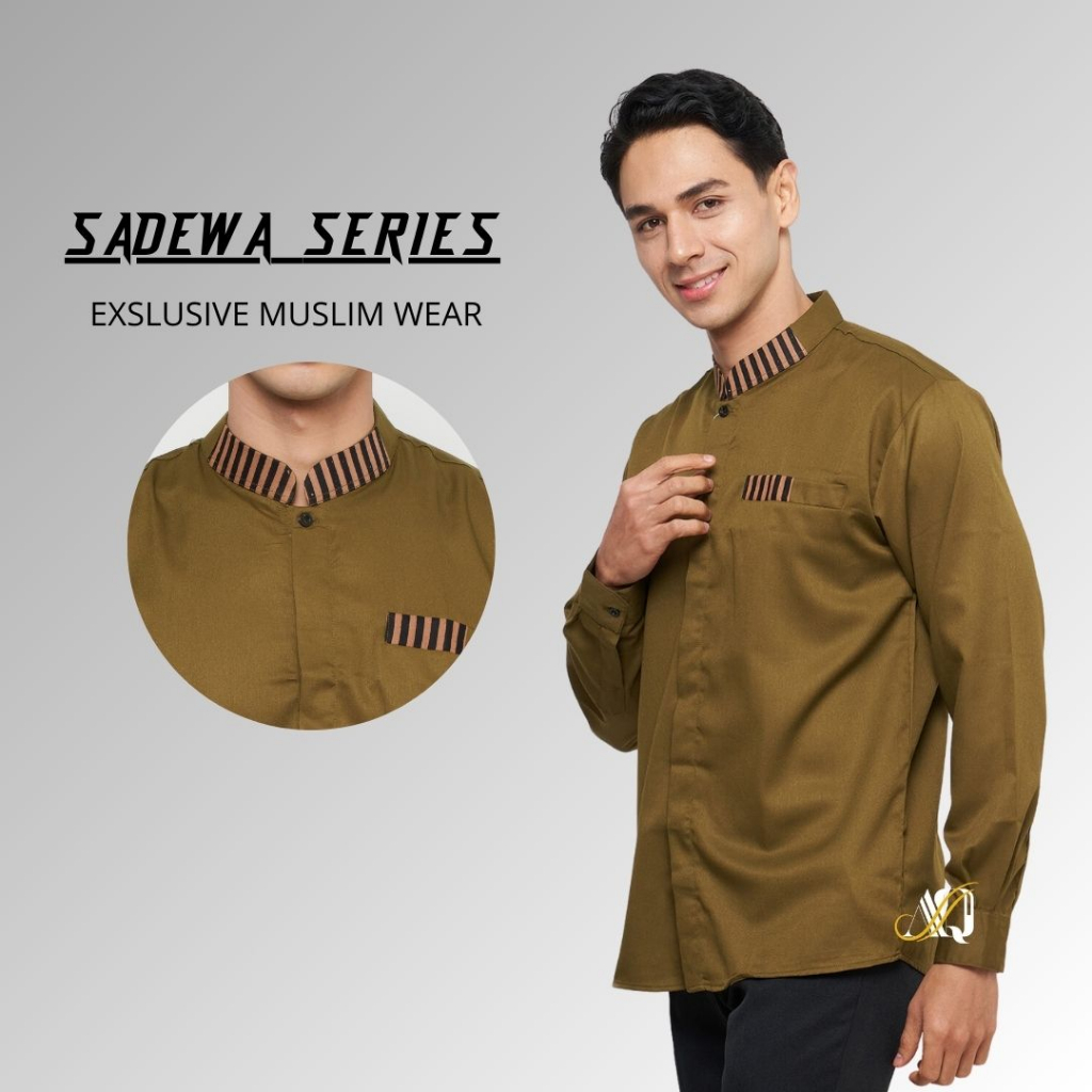 BAJU KOKO PRIATERBARU LENGAN PANJANG MOTIF BIMA Merk ANNISA SIZA JUMBO M L XL XXL SIZE JUMBO