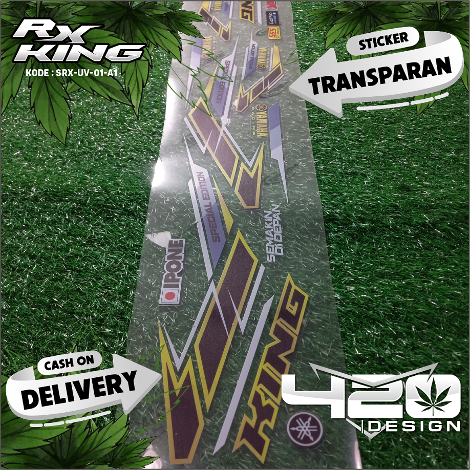 Sticker Striping UV Transparan Yamaha RX King Custom Motif - Striping UV RX King Custom Desain Racin