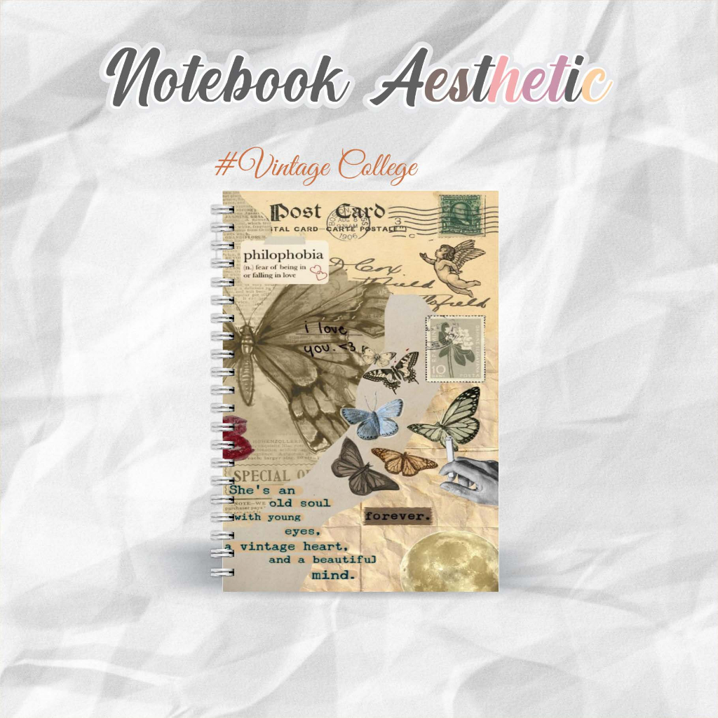 

NOTEBOOK A5 VINTAGE COLLEGE CATATAN/JURNAL BOOKPAPER GRID/KOTAK2#DOTTED/TITIK2#BLANK/POLOS