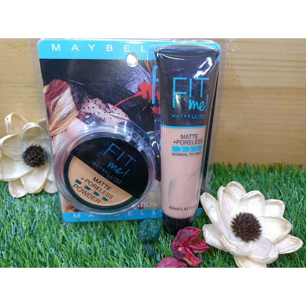 Promo -Fit me Maybeliine 2in1Bedak Padat +Foundation Basah / Make