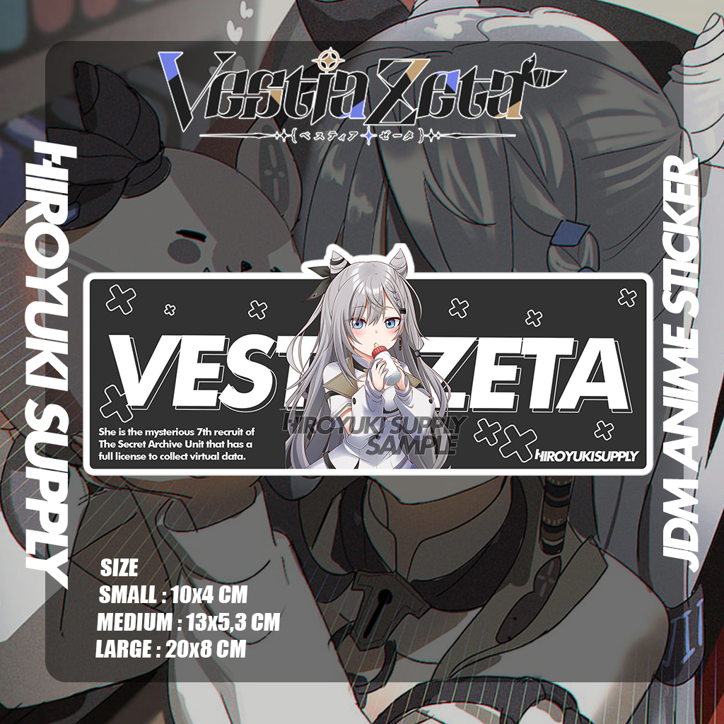 Sticker Vtuber Vestia Zeta Hololive Slap Sticker JDM