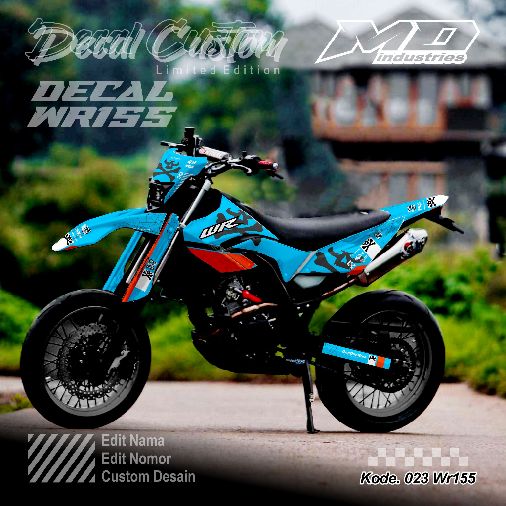 Decal Striping Yamaha WR 155 R Full Body Custom Desain - Decal Supermoto WR155 - Striping Sticker WR