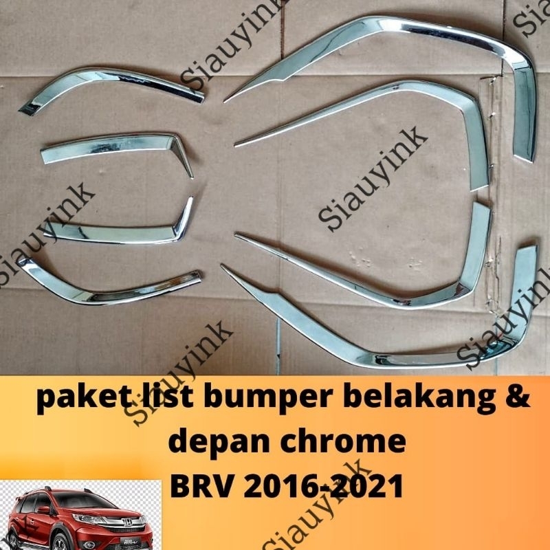 Paket list bumper depan belakang BRV 2016 2018 2020 2021 chrome