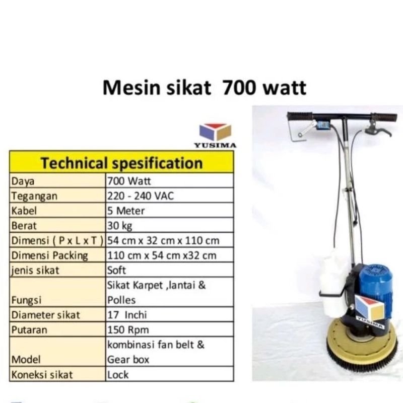 Mesin sikat yusima 700watt