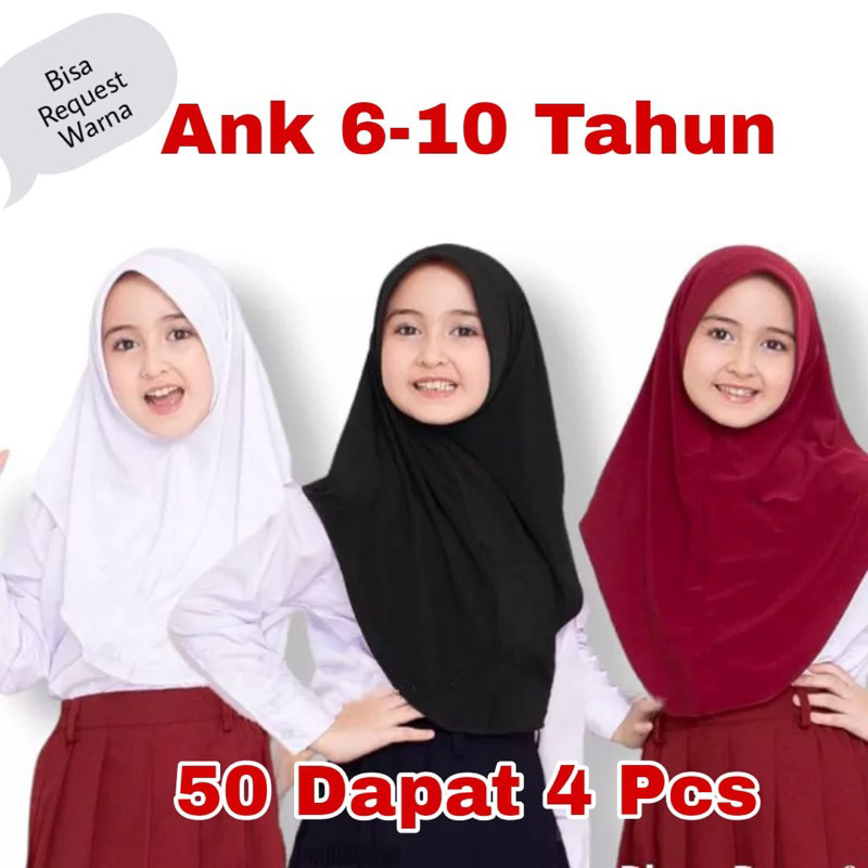 Hijab Bergo Hamidah Anak/Hijab Sekolah Hamida Jersey