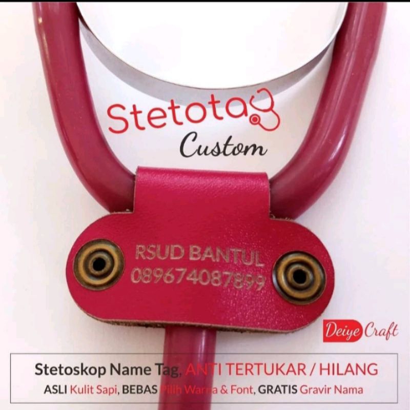 

STETOSKOP TAG Custom Gratis Gravir Nama ( Model Double Snap)