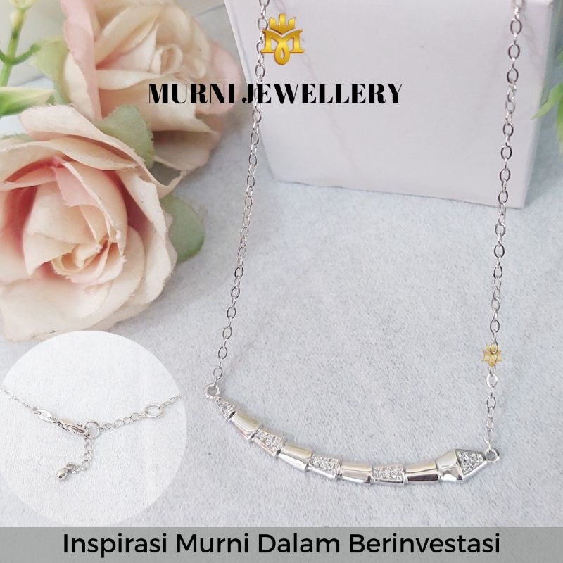 Kalung Rante Emas Putih Muda Asli 8K/375 Model Bandul - Toko Emas Murni