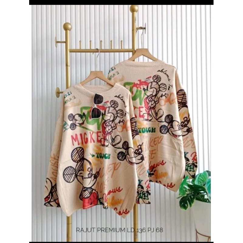 Paket 3 Usaha Pakaian Wanita // Paket Baju Rajut Mickey 5Pcs