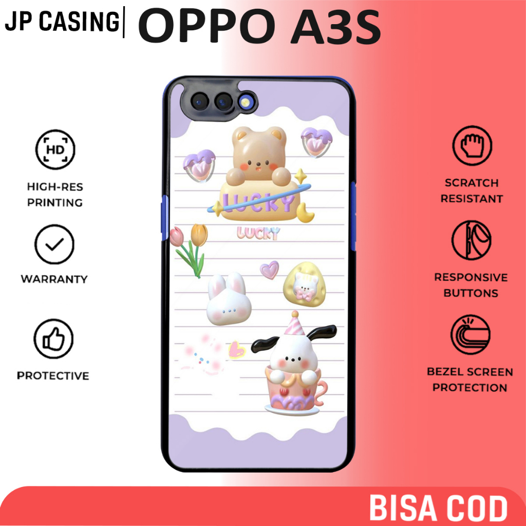 case oppo a3s terbaru motif aesthetic cute 8 kawai keren cute casing cewek hp mewah bahan softcase h