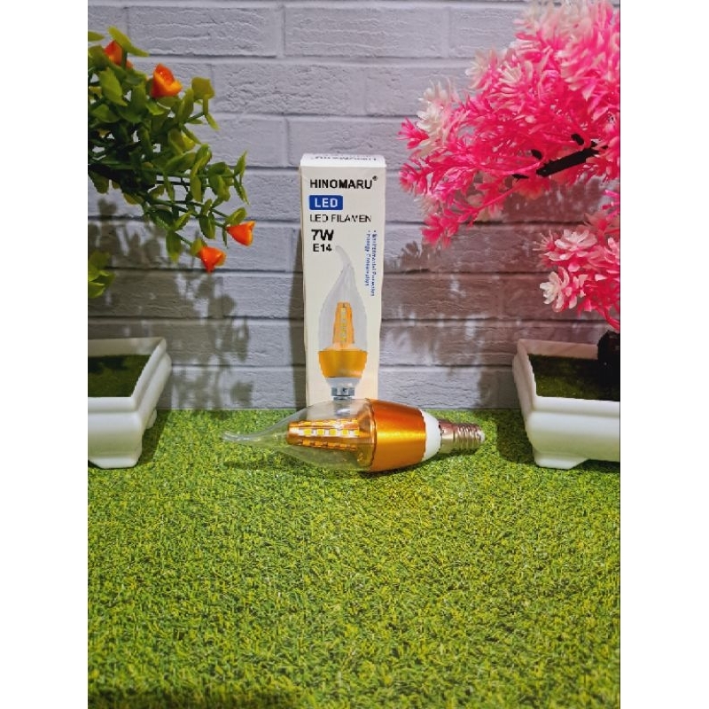 lampu filamen 7w E14 hinomaru / lampu LED filamen kuning