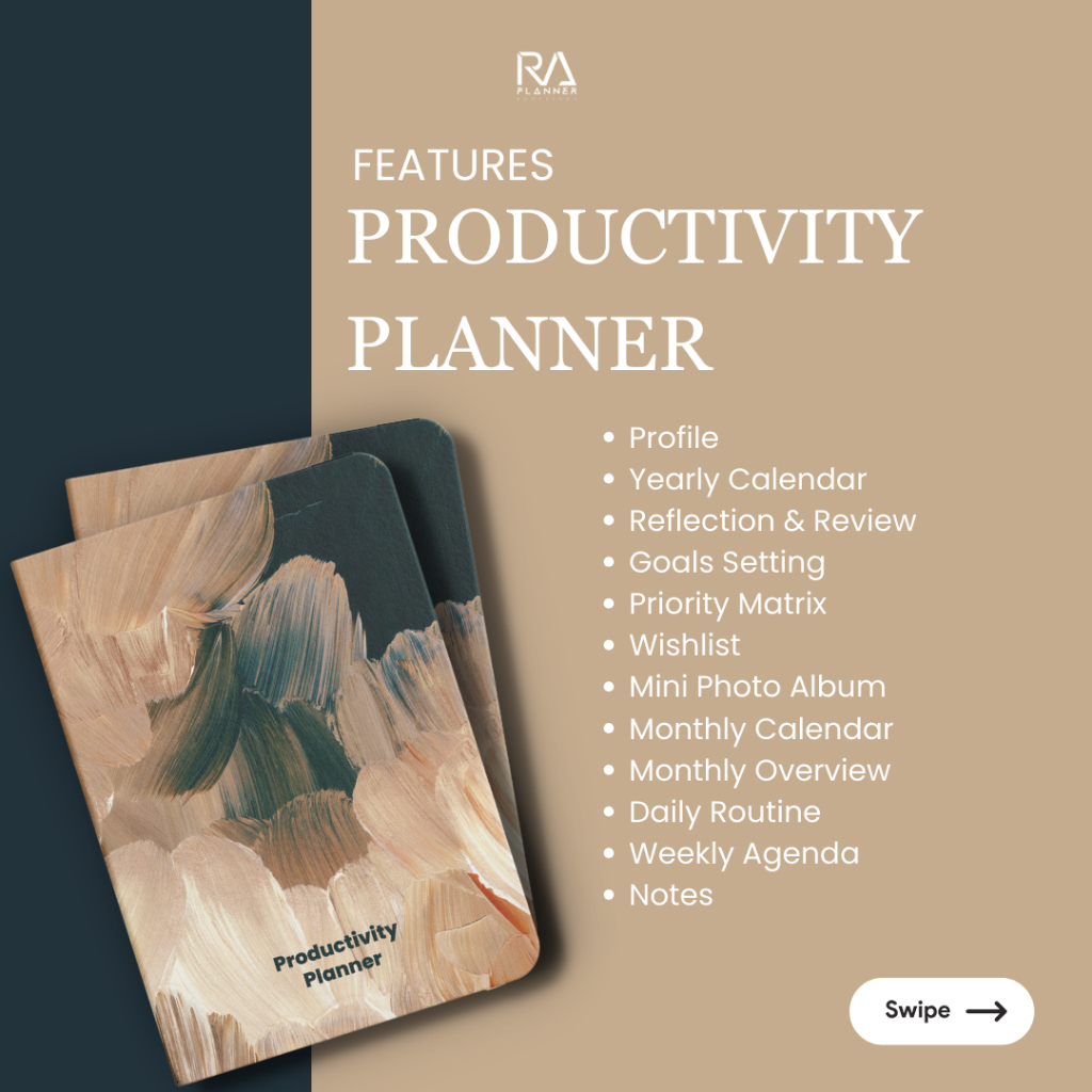 

H7Y Productivity Planner Planner 6 bulan by RA PLANNER UNDATED PLANNER PLANNER 2025