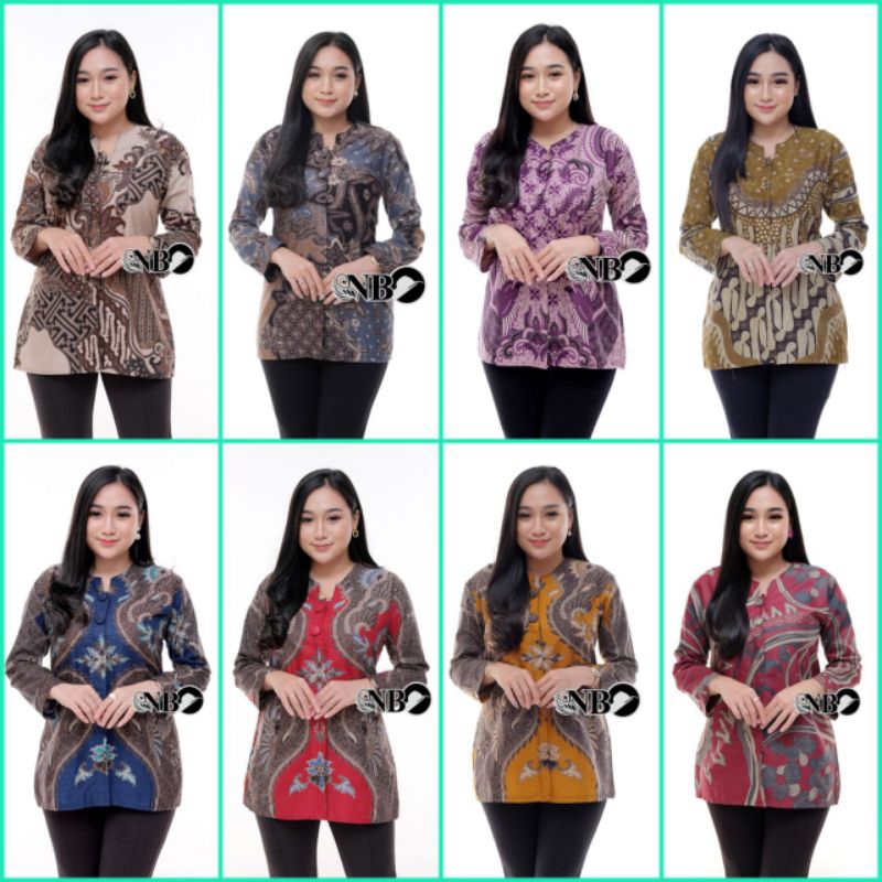 BAJU BATIK WANITA MODERN MONALISA GENES M,L,XL asli PEKALONGAN