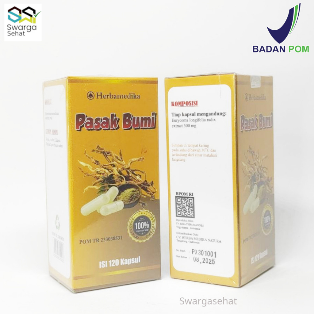 Pasak Bumi Kapsul Herbamedika Isi 120 Tongkat Ali Terdaftar BPOM