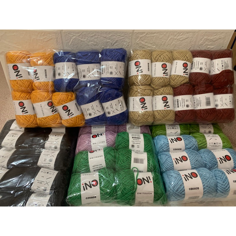 [PER 1 ROLL BENANG]benang rajut onitsuga borneo 100% Acrylic