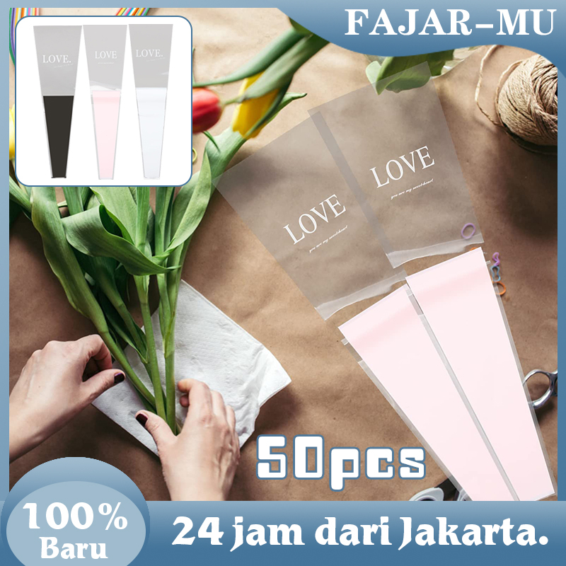 

50pcs Plastik Bungkus Bunga Wrapping Plastik Untuk Mini Buket Rose Plastik Bunga