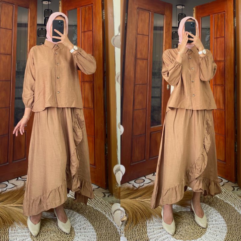 Set Rok Ruffle Polo Linen Premium