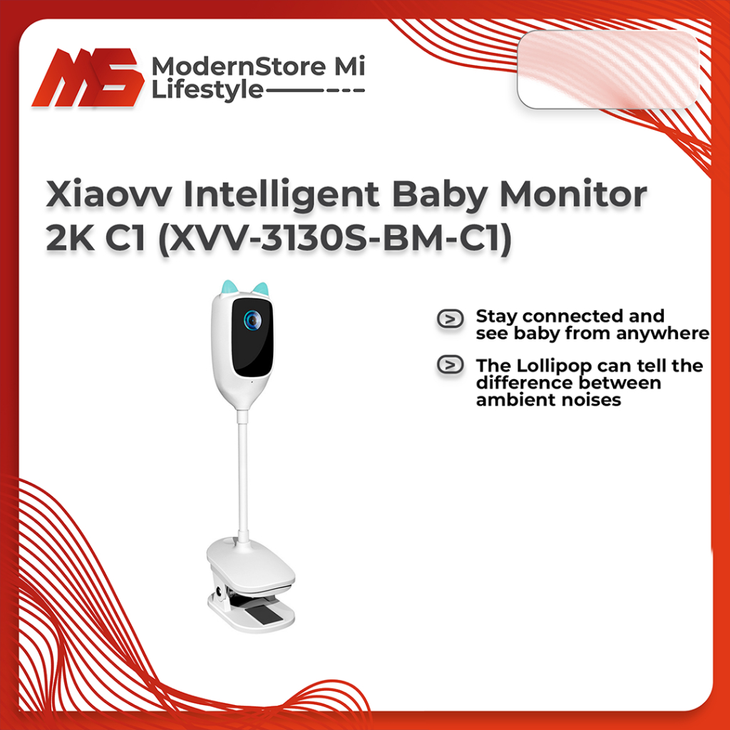 Xiaovv C1 Smart Security 2K Night Vision Cry Detection Baby Monitor - CCTV