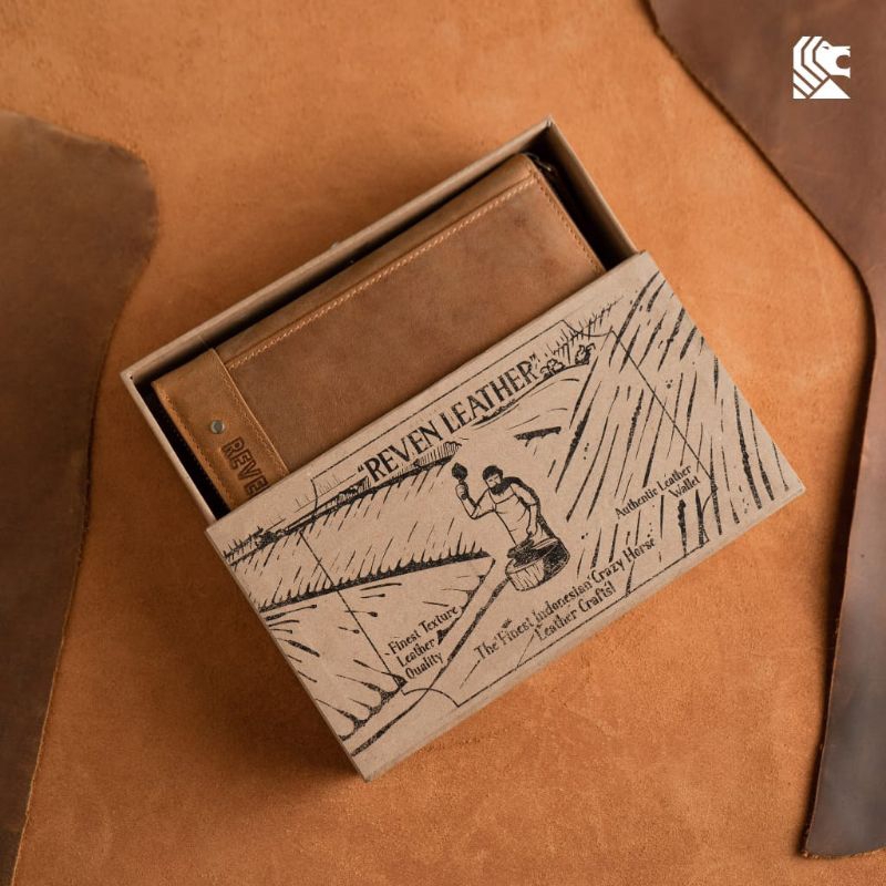 official dompet panjang reven leather abimana mini pouch hand bag bahan kulit sapi asli crazy horse