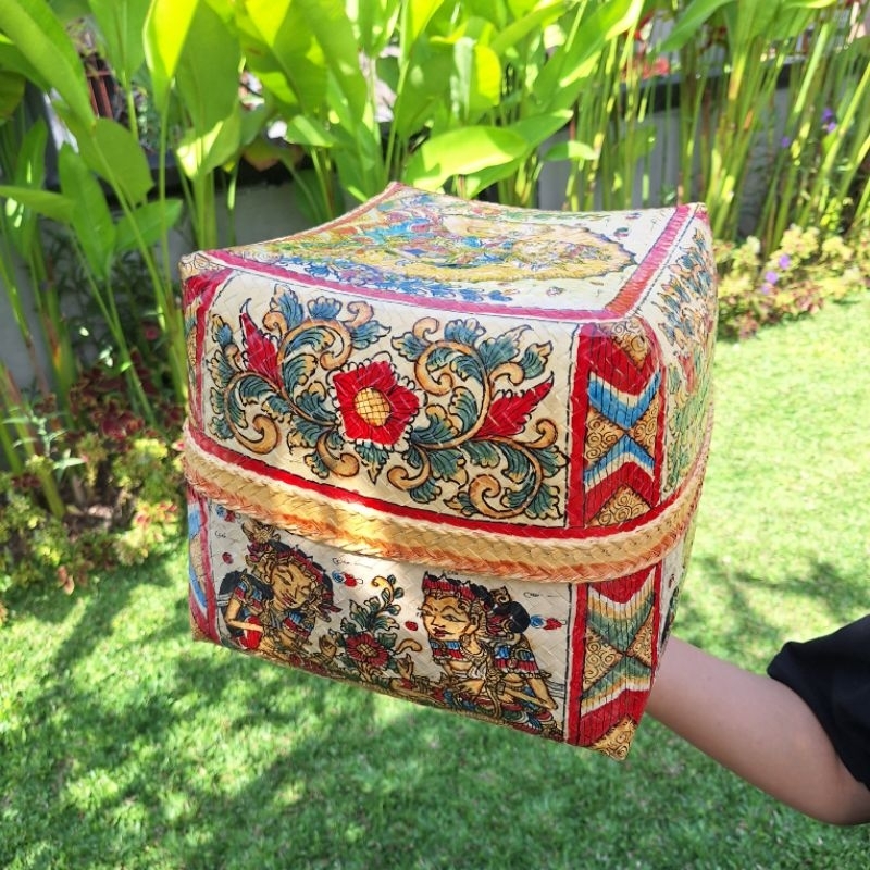 CRAFTDEWATA Keben Wayang Bali Keben Lukis Bali Keben Deco Murah Kotak Hampers