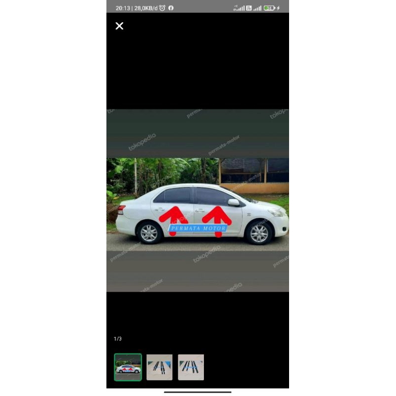 pelipit kaca vios gen 1 hitam original