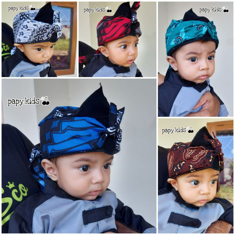 LUFFYSTORE - Blangkon tutup bayi dan anak Iket sunda Anak Iket sunda Batik Totopong motif batik PROM