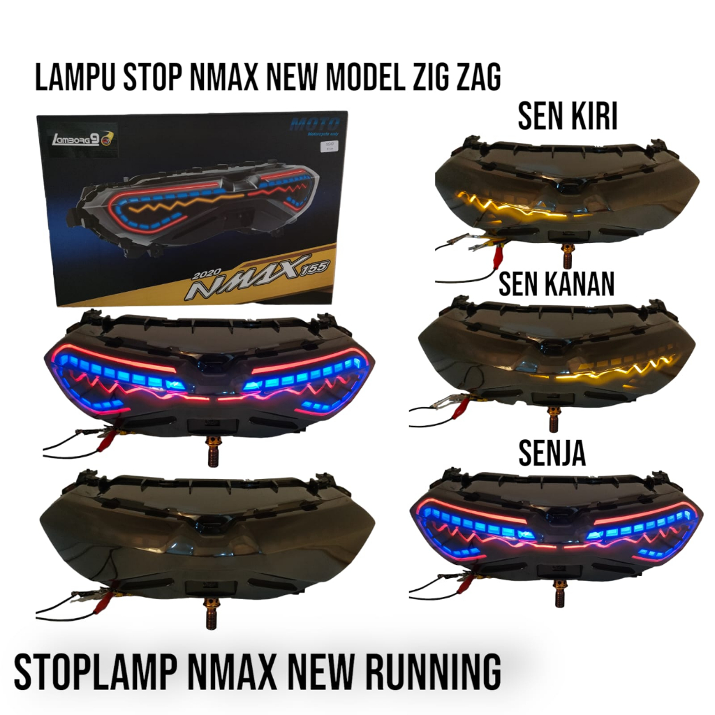 LAMPU STOP STOPLAMP YAMAHA NMAX 2020 SENJA MERAH MOTOGP GARIS RUNNING