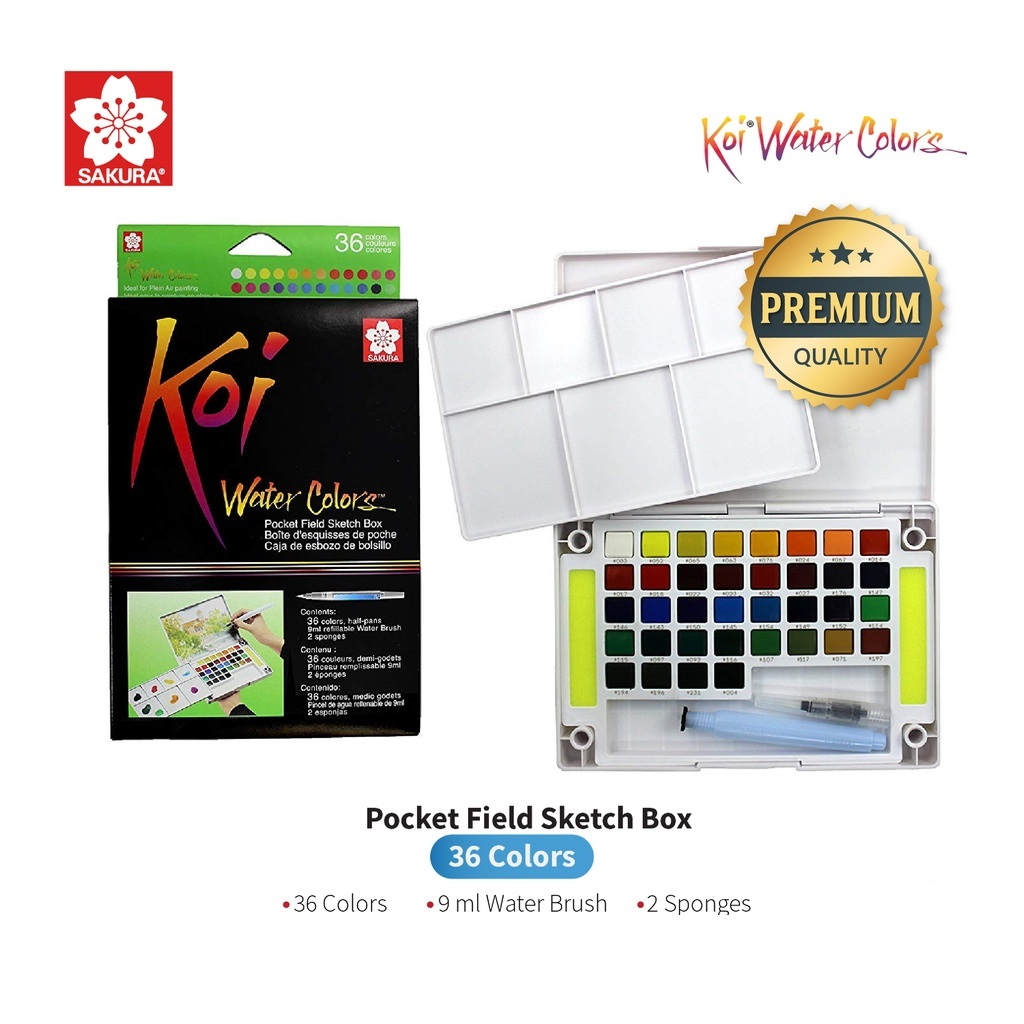 

Sakura Koi Watercolors 36 Pocket Field Sketch Box