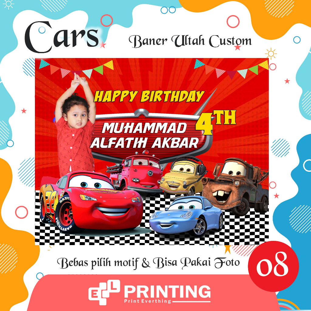 Cetak Baner Ultah  / Spanduk Ultah / Backdrop Ultah anak custom