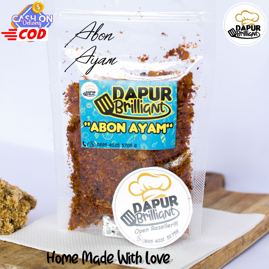 

Abon Ayam 100 Gram Asli Home Made Gurih Crunchy Halal Dapur Brilliant