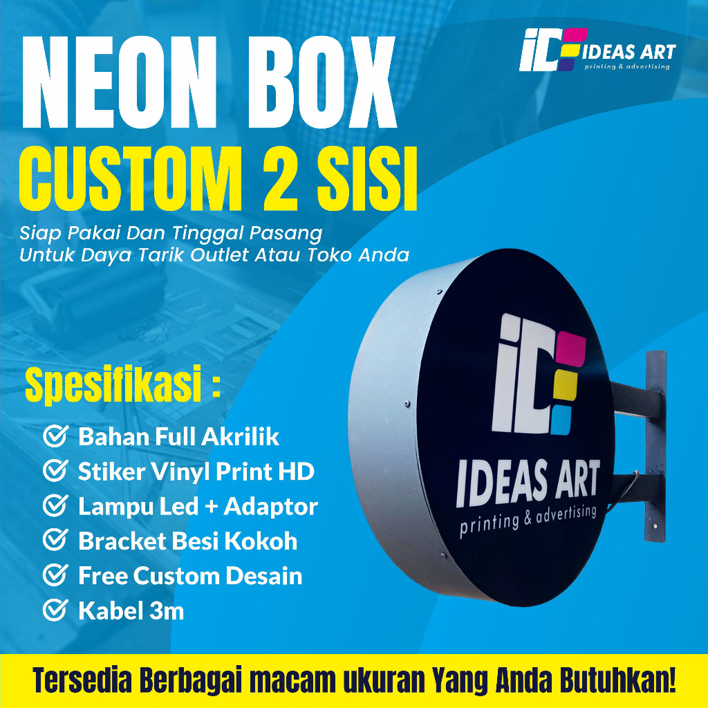 Neon Box Bulat 2 Sisi Bulat | NEON BOX CUSTOM
