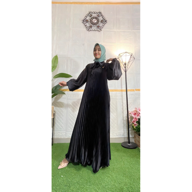 Gamis shimer plisket kekinian,Gamis pesta mewah,Gamis terbaru 2023,Gamis viral kekinian,Gamis kekini