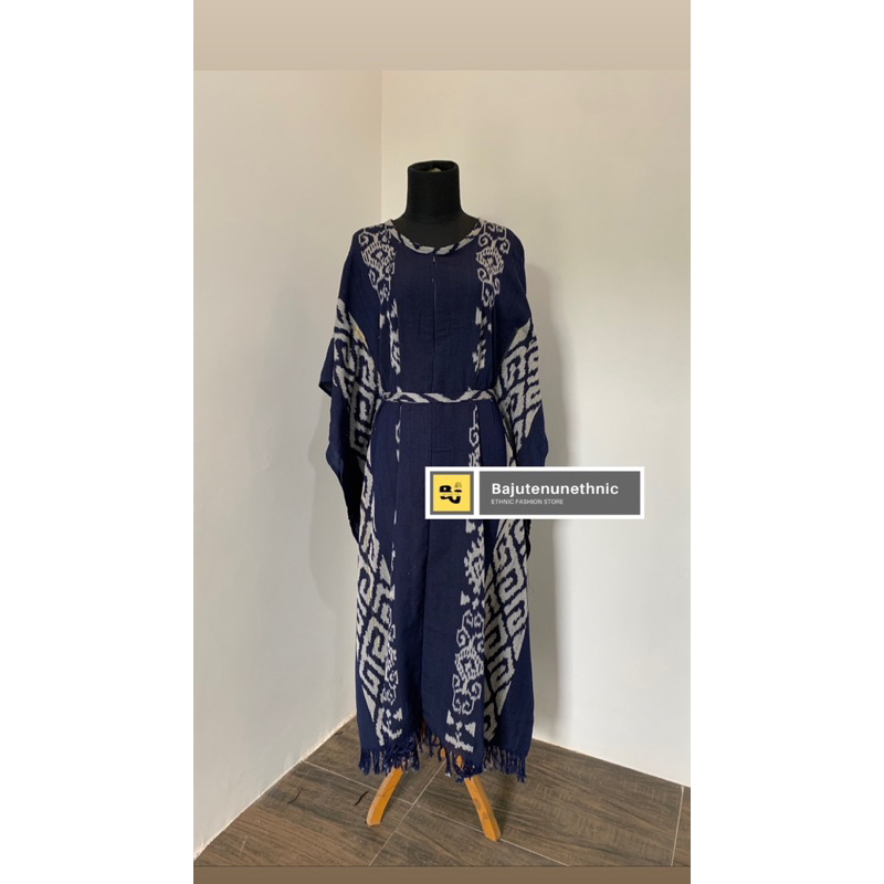 kaftan tenun toraja biru A01