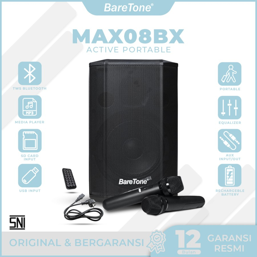 Baretone Speaker Portable MAX8BX / Baretone MAX8BX / Baretone Max 8BX