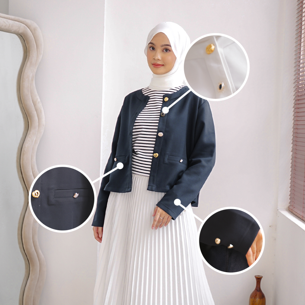 Eleanor Outer by alia clothing outer luaran wanita mewah bahan twill premium