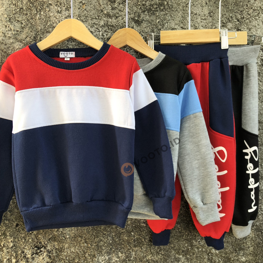 VOOTO - Setelan Sweater Anak / Joger Set Anak Laki Laki & Perempuan 1-7 Tahun - MST11
