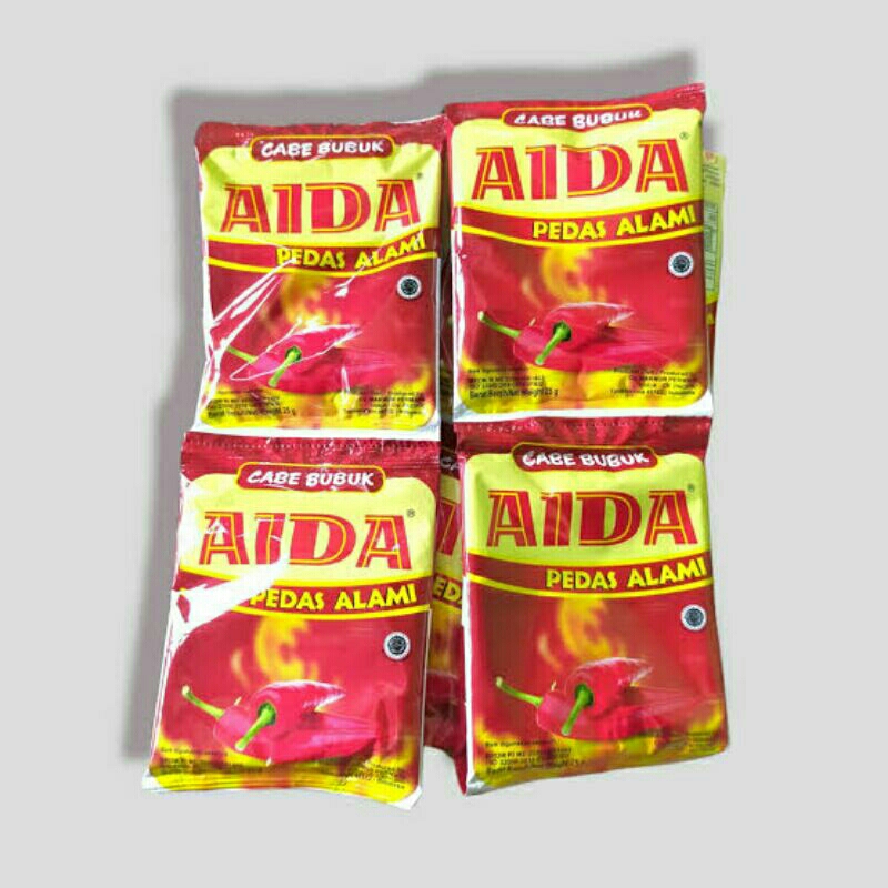 Aida cabe bubuk/Cabe Giling/Bumbu Tabur Instan 1 renteng isi 10 pcs