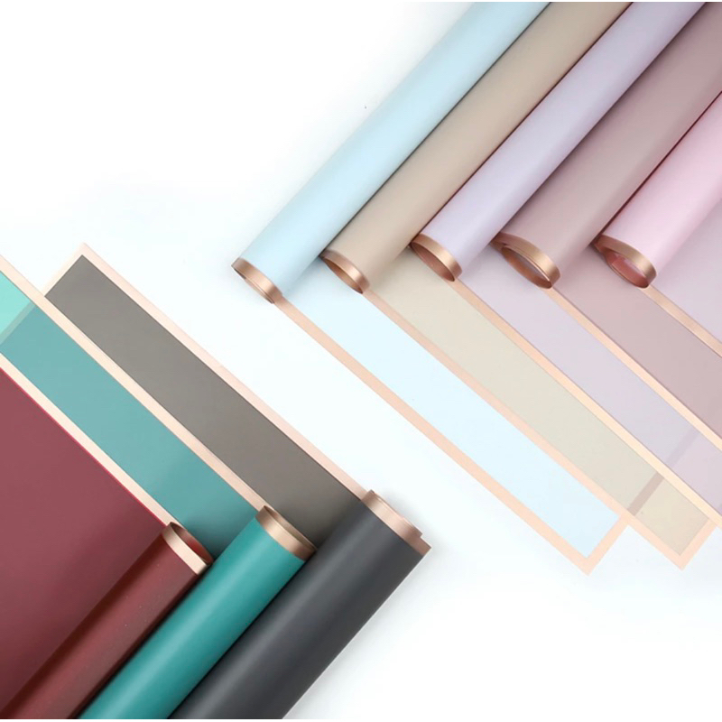 

[POETRISI] TERMURAH Gold Line Flower Wrapping Colour Transparent /Kertas Buket Cellophane,
