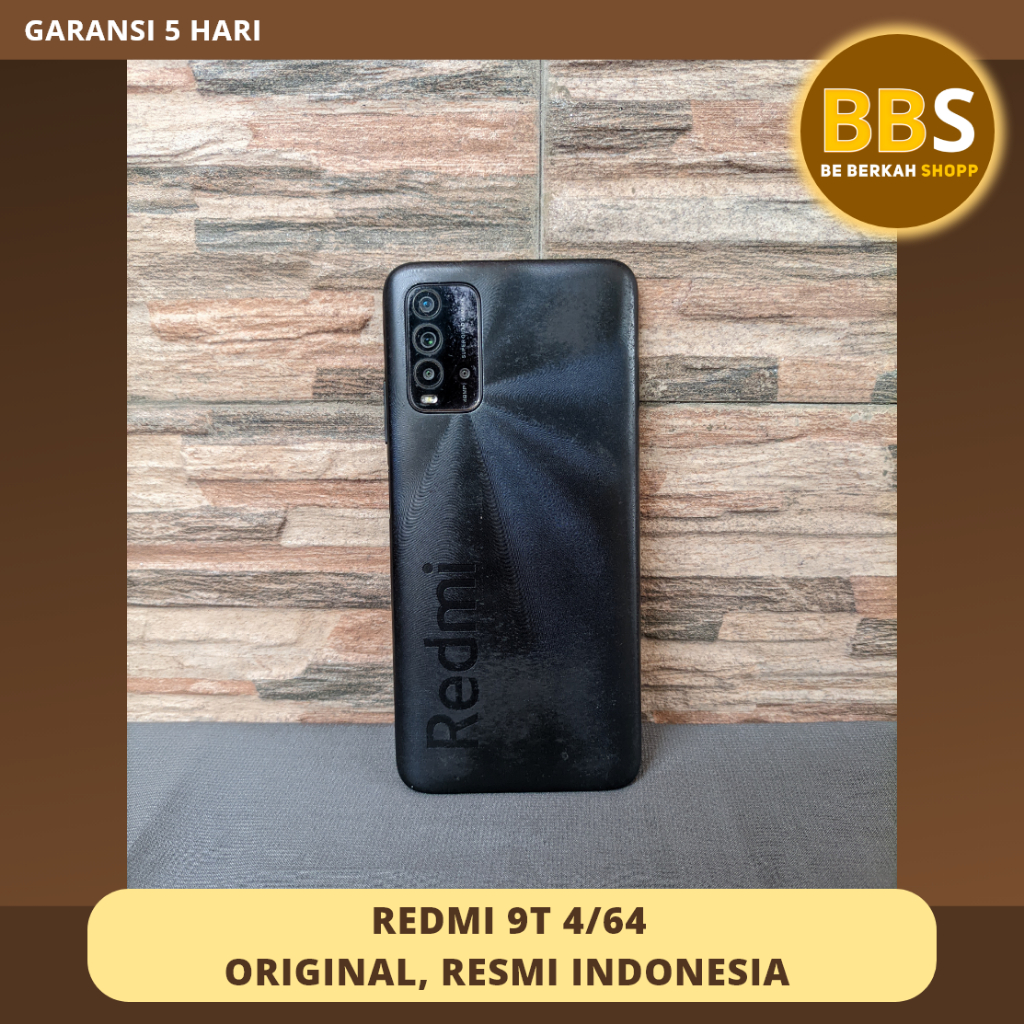 HP Second REDMI 9T 4/64, Original, Resmi Indonesia, Bekas