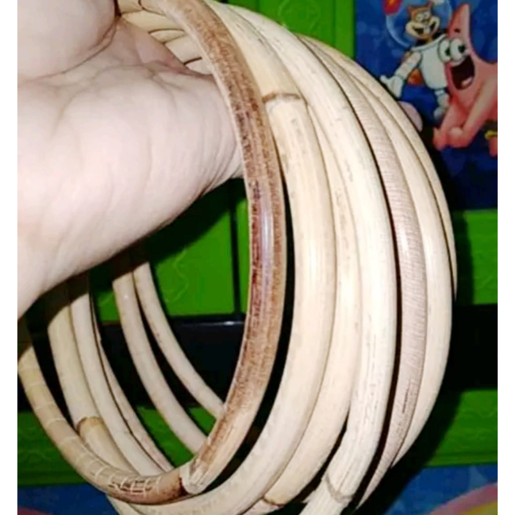 Rinng Rotan single polos bahan dekorasi kerajinan tangan