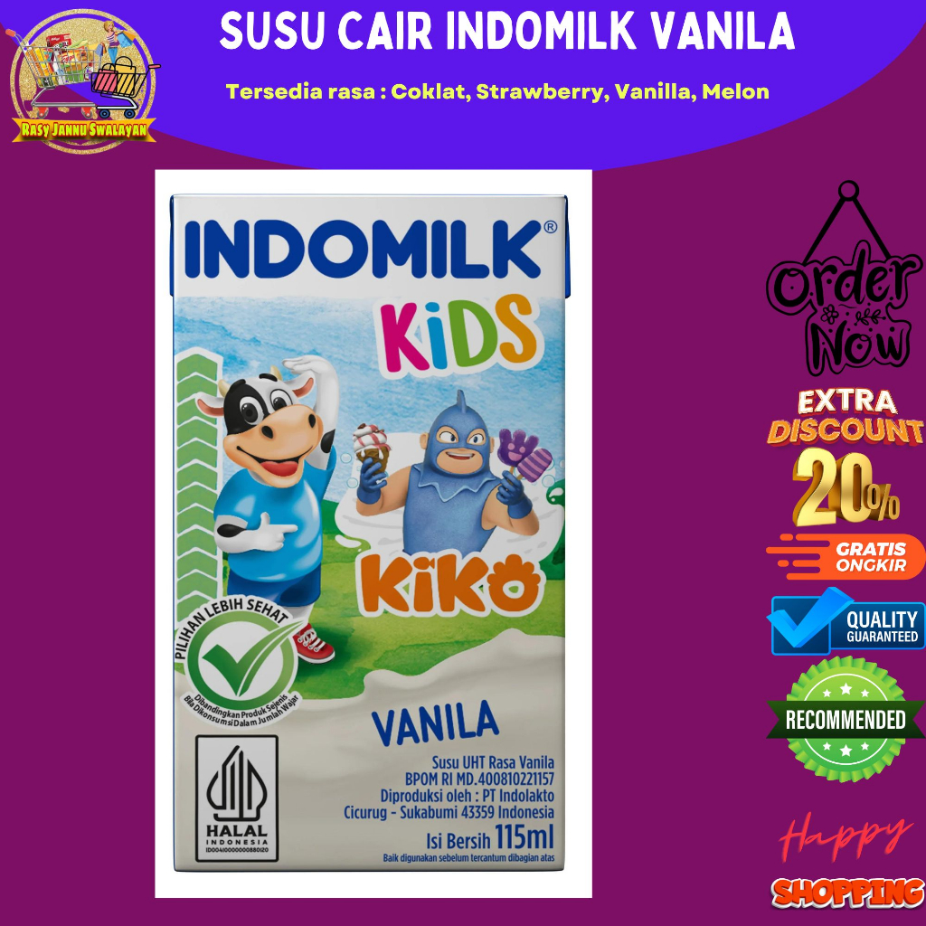 

Indomilk Susu UHT Kids Vanila 115ml