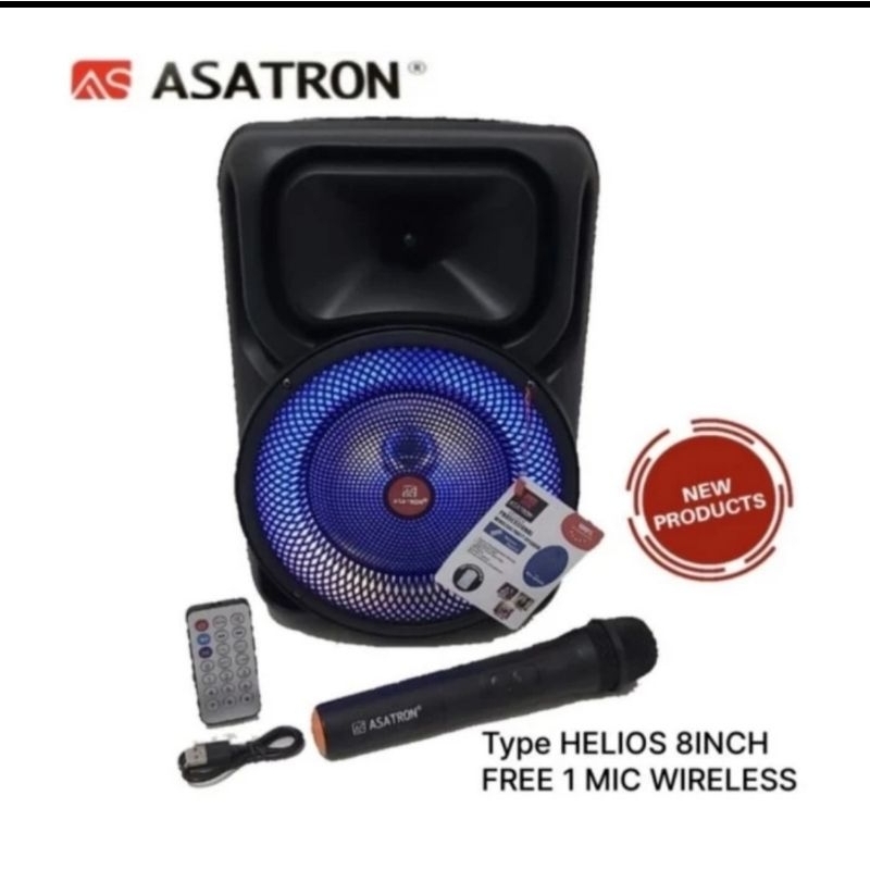 SPEAKER PORTABLE ASATRON HELIOS 8 INCH FREE MIC WIRELESS ASATRON HELIOS8