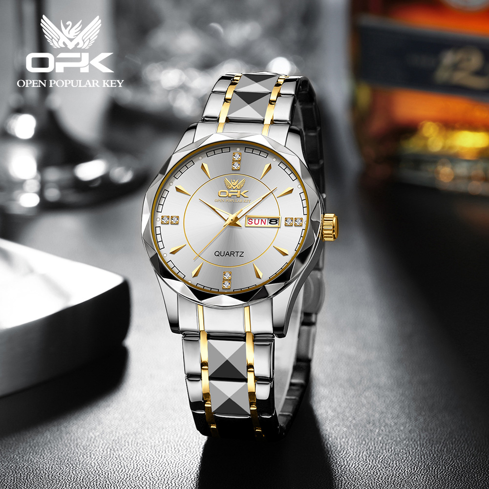 OPK Jam Tangan Pria Anti Air Original Cowok Terbaru 2024 Kalender Waterproof Stainless Steel Fashion Men Watch Model 8151-5