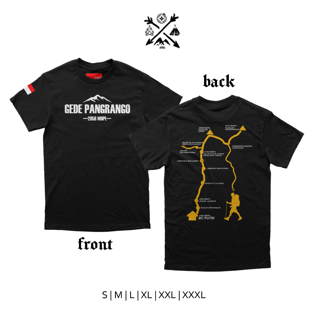 Kaos gunung pendaki gunung gede pangrango Via putri combed 24s