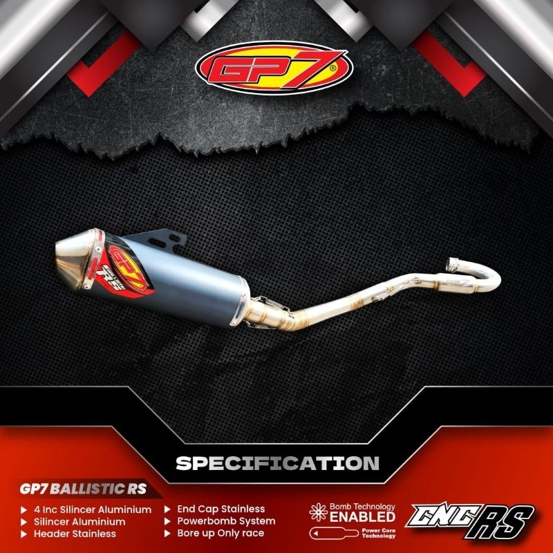 Knalpot GP7 Ballistic rs bore up CRF 150 original