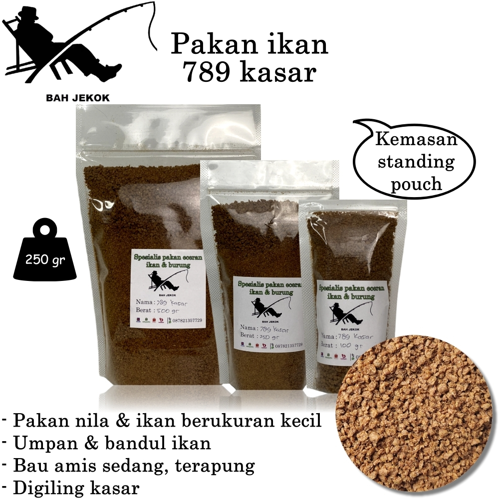 Pelet 789 kasar alternatif pakan ikan kolam & akuarium (250gr).