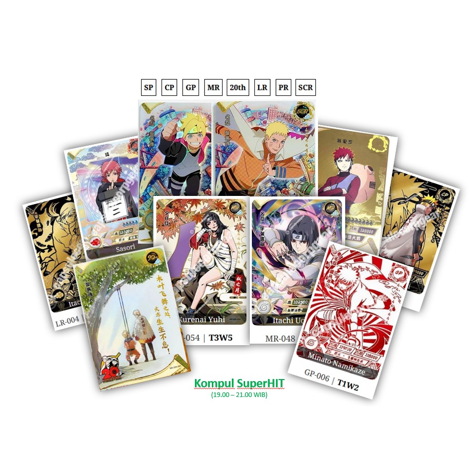 Mystery Pack Kartu Naruto Kayou SP CP GP MR 20Th LR PR SCR